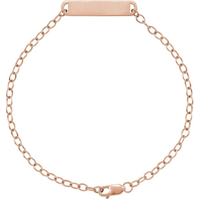 14K Gold Engravable Bar Bracelet