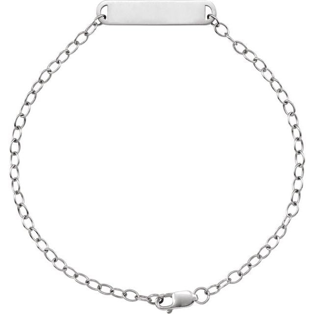 14K Gold Engravable Bar Bracelet