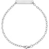 14K White Gold, 7x5 mm Personalizable Engravable Bar Bracelet