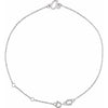 14K White Gold Initial R Bracelet 6.5-7.5 Inches - Elegant Jewelry