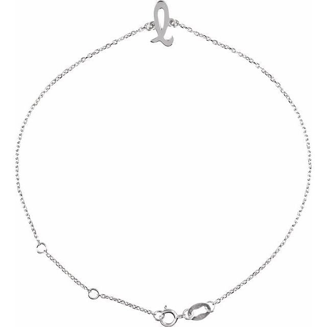 Initial Bracelet with Custom Initials in 14K Gold & Platinum