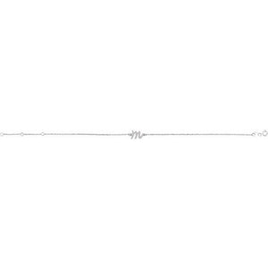 14K White Gold Initial R Bracelet 6.5-7.5 Inches - Elegant Jewelry