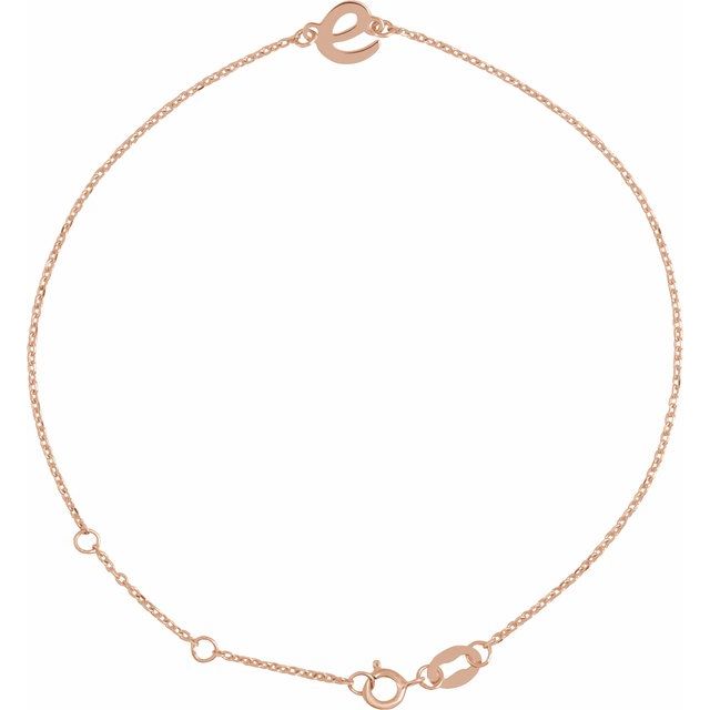 Initial Bracelet with Customizable Design Crafted in 14K Gold & Platinum