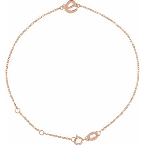 Initial Bracelet with Customizable Design Crafted in 14K Gold & Platinum