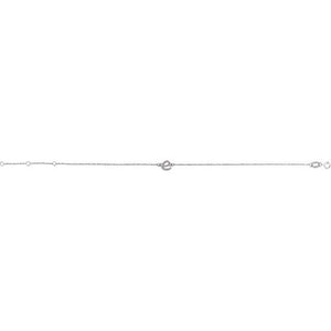 14K White Gold Initial R Bracelet 6.5-7.5 Inches - Elegant Jewelry