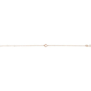 14K White Gold Initial R Bracelet 6.5-7.5 Inches - Elegant Jewelry