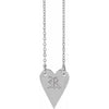 14K White Gold Engravable 18x13 mm Heart Necklace