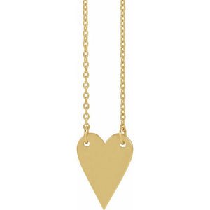 14K White Gold Engravable 18x13 mm Heart Necklace