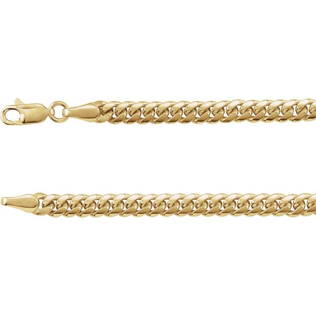 14K Yellow Gold, 4.35 mm Miami Cuban Curb Chain – Elegant Luxury