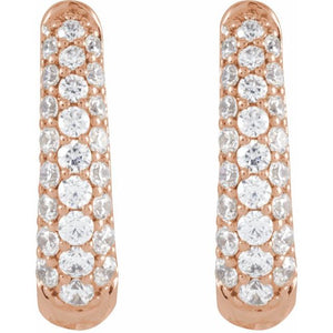 14K Yellow Gold 1/2 CTW Natural Diamond Hoop Earrings