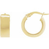 14K Yellow Gold 23 mm Modern Flat Tube Hoop Earrings