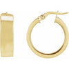 14K Yellow Gold 23 mm Modern Flat Tube Hoop Earrings