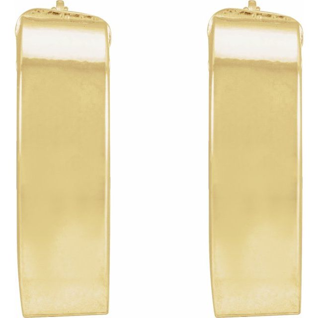 14K Yellow Gold 23 mm Modern Flat Tube Hoop Earrings