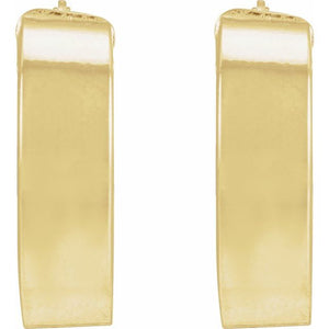 14K Yellow Gold 23 mm Modern Flat Tube Hoop Earrings
