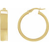 14K Yellow Gold 23 mm Modern Flat Tube Hoop Earrings