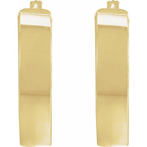 14K Yellow Gold 23 mm Modern Flat Tube Hoop Earrings