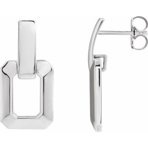 14K Gold Geometric Drop Earring