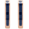 14K Yellow Gold 12.1 mm Blue Enamel Hinged Hoop Earrings