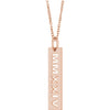 14K Rose Gold 27x6.6 mm 2024 Year Roman Numeral Necklace