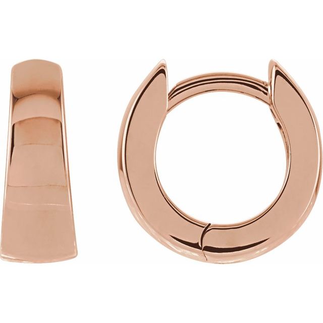 14K Gold Tapered Hinged Hoop Earrings - Options Available