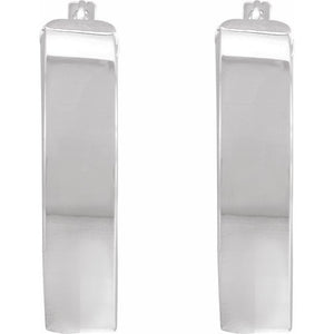 14K Yellow Gold 23 mm Modern Flat Tube Hoop Earrings