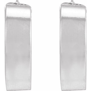 14K Yellow Gold 23 mm Modern Flat Tube Hoop Earrings