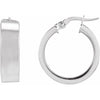 14K Yellow Gold 23 mm Modern Flat Tube Hoop Earrings