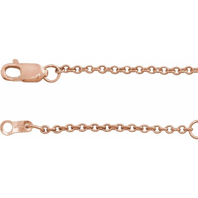 14K Rose Gold-Filled 1.5  mm Cable 7" Chain