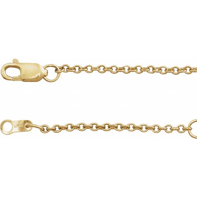 14K Rose Gold-Filled 1.5  mm Cable 7" Chain