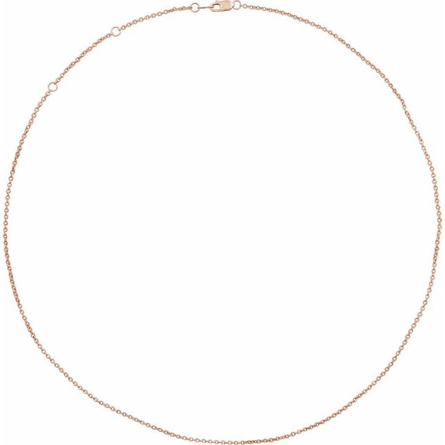 14K Rose Gold-Filled 1.5  mm Cable 7" Chain