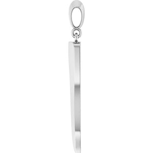 Polished Platinum Italian Horn Pendant - Exquisite Protection Design