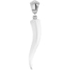 Polished Platinum Italian Horn Pendant - Exquisite Protection Design