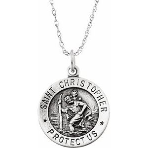 Sterling Silver 22 mm St. Christopher Travel Medal - Faith and Protection