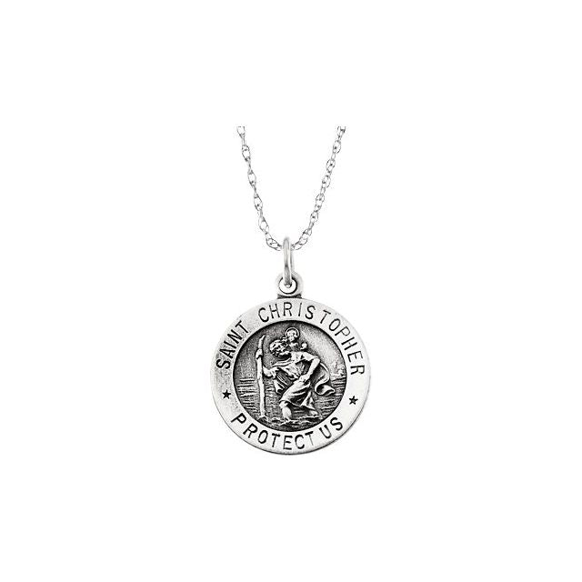 Sterling Silver 22 mm St. Christopher Travel Medal - Faith and Protection