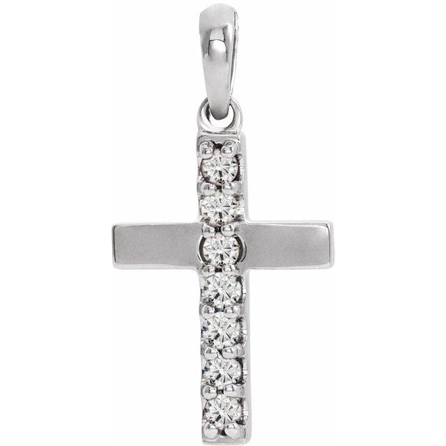 14K Gold Natural Multi-Colored Gemstone Cross Pendant