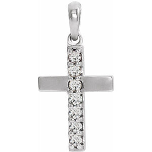 14K Gold Natural Multi-Colored Gemstone Cross Pendant