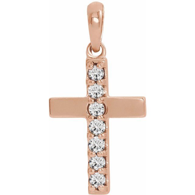 14K Gold Natural Multi-Colored Gemstone Cross Pendant