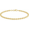 14K Yellow Gold, 7x5 mm Beaded Bracelet – Elegant Luxury Design