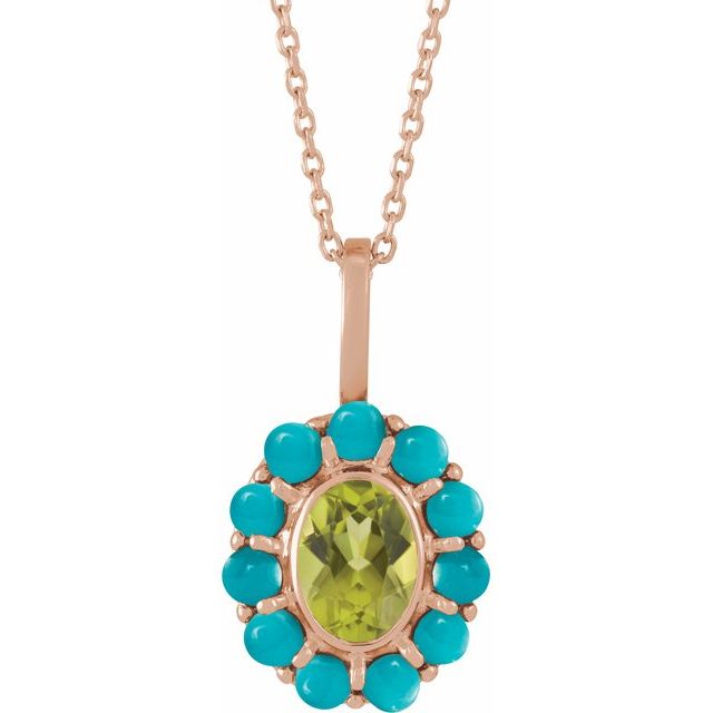 14K Gold Natural Mexican Fire Opal And Natural Cabochon Citrine Halo-Style Pendant