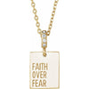 Platinum .02 CTW Natural Diamond Faith Over Fear Necklace - Elegant Design