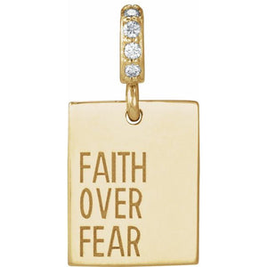 14K Gold Faith Over Fear Diamond Pendant