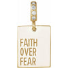 14K Yellow Gold Natural Diamond Faith Over Fear Pendant - Elegant Design