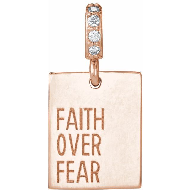 14K Gold Faith Over Fear Diamond Pendant