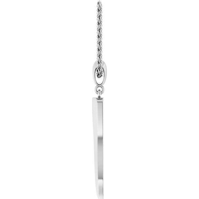 14K White Gold 20" Polished Italian Horn Necklace