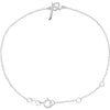 14K White Gold Initial R Bracelet 6.5-7.5 Inches - Elegant Jewelry