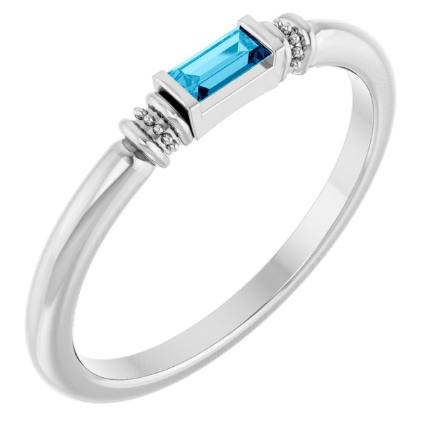 14K Gold Lab-Grown Alexandrite Stackable Ring