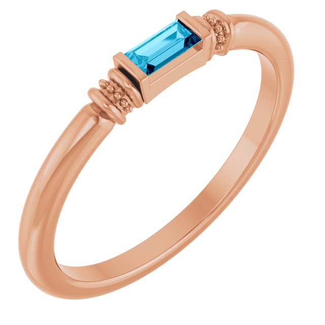 14K Gold Lab-Grown Alexandrite Stackable Ring
