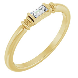 Lab-Grown Alexandrite Stackable Ring in 14K Gold, Platinum & Silver