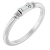 14K White Gold Lab-Grown Alexandrite Stackable Ring with Baguette Accents