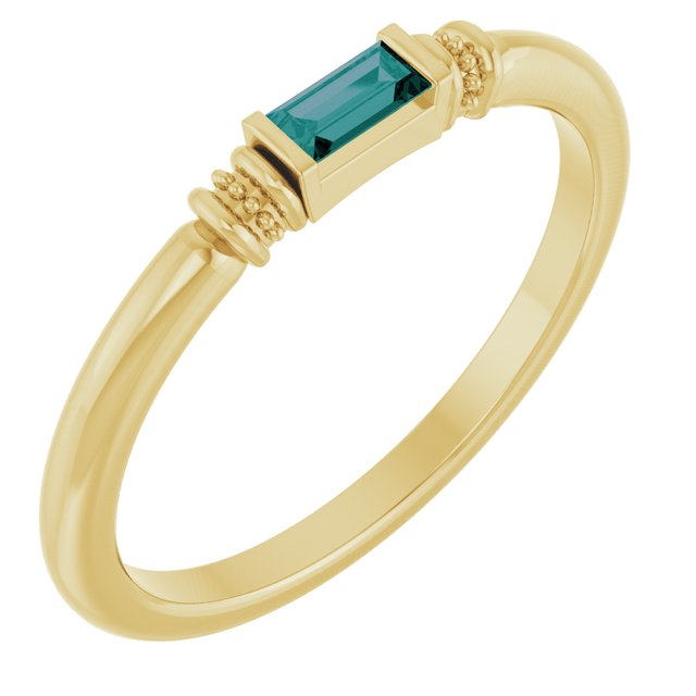 Lab-Grown Alexandrite Stackable Ring in 14K Gold, Platinum & Silver